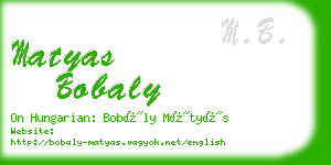 matyas bobaly business card